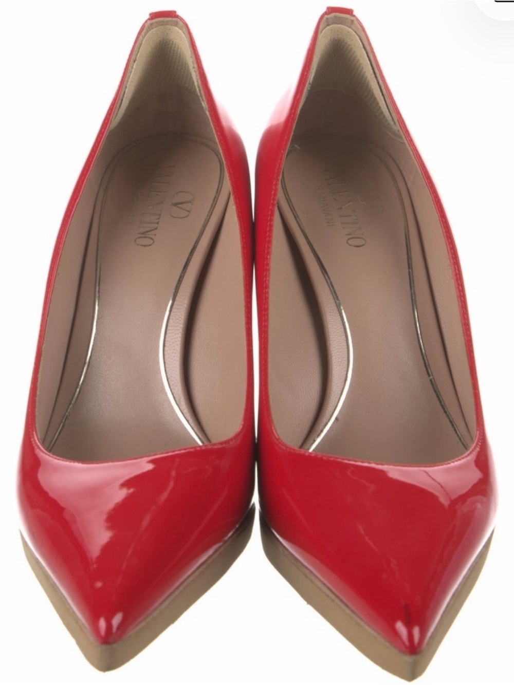 Valentino Red Patent Pointed-Toe Pumps